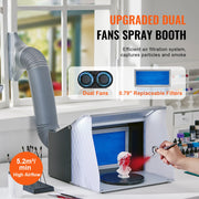Load image into Gallery viewer, SucceBuy Airbrush Spray Booth Portable Hobby Airbrush Paint Spray Booth Kit with 4 LED Light Powerful Dual Exhaust Fans