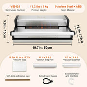 Load image into Gallery viewer, SucceBuy Commercial Vacuum Sealer Machine Multifunction Automatic Food Packaging with Bag Roll Storage Cutter for Home Kitchen