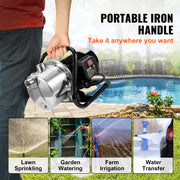 Charger l'image dans la visionneuse de galerie, Pompe de puits peu profond SucceBuy 1,1 HP 115 V 978 GPH 131 pieds de hauteur 69,6 psi Pression maximale Portable Arroseur Pompe de surpression d'irrigation