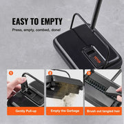Bild in Galerie-Viewer laden, Amocart Manual Carpet Sweeper 7.87 in Sweeping Paths 300ml Dustbin Capacity w/ Comb for Home Rugs Hardwood Surfaces Wood Floors