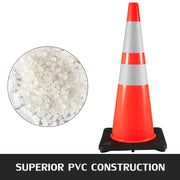 Load image into Gallery viewer, Amocart PVC 18/28/36 Inch Traffic Safety Parking Cones Reflective Collars Higher Warning for Traffic Control Construction Sites