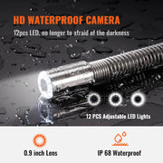 Load image into Gallery viewer, SucceBuy Sewer Camera with 512Hz Locator IP68 9" Pipeline Inspection Camera w/DVR Function w/12 Adjustable LED and 16 GB SD Card