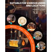 Bild in Galerie-Viewer laden, SucceBuy Portable Propane Forge 3 Burners, 2600℉ Tool and Knife Making Cold-Rolled Steel Gas Forging Tools Use for Metal Forging