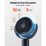 Load image into Gallery viewer, Amocart 7in/9in/18in Pedestal Fan with DC Motor Remote Control 9/12 Speeds & 3/4 Modes Adjustable Height for Home Living Room