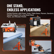Load image into Gallery viewer, SucceBuy Roller Stand Heavy Duty 2500 LBS Load Capacity 27.6"-52" Adjustable Folding Roller Support Stand for Pipe Wooden Boards