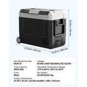 Load image into Gallery viewer, SucceBuy 35L 45L 55L Portable Foldable Handle Car Refrigerator with Wheel -4°F to 68°F Truck Refrigerator with APP Control Compressor Freezer for Camping Picnics Car Home Traval