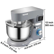 Load image into Gallery viewer, SucceBuy Stand Mixer Electric Dough Mixer with 6 Speeds LCD Screen Timing 5.8 Qt Stainless Steel Bowl Dough Hook Flat Beater