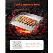 Load image into Gallery viewer, SucceBuy Stainless Steel Griddle Flat Top Rectangular Plate Grill-Top Griddle Pan Gas Grill Griddle for BBQ Portable Cookware