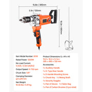 Load image into Gallery viewer, SucceBuy Drill Mixer 1/2in 5/8 in Corded Electric Drill Mixer Set Mixing Drills Machine D-Handle Handheld Cement Mixers - AMOCART