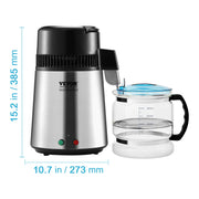 Load image into Gallery viewer, SucceBuy Water Distiller 4L 1.05 Gallon Pure Water Purifier Filter For Home Countertop750W Distilled Water Maker Stainless Steel - AMOCART
