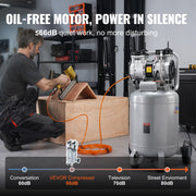 Bild in Galerie-Viewer laden, Amocart 13 Gallon Air Compressor 2HP Oil Free Air Compressor with 125 PSI Max Pressure for Tire Inflation Auto Repair Painting