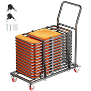 Load image into Gallery viewer, Amocart 300LBS Folding Chair Rack Cart L-shape Horizontal Placement with Rubber Wheels Metal Chair Storage Dolly for 25 Chairs