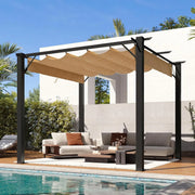 Load image into Gallery viewer, 10'x12' Outdoor Retractable Pergola, Patio Pergola with Upgraded Retractable Canopy, Heavy Duty Metal Pergolas , Customized