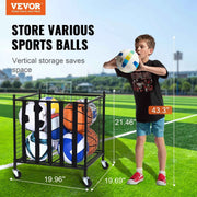 Load image into Gallery viewer, Amocart Rolling Sports Ball Storage Cart Sport Equipment for Indoor Outdoor Steel Storage Rack for Garages Gym and Schools