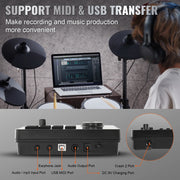 Bild in Galerie-Viewer laden, Amocart Electric Drum Set 32 Drum Kits & 480 Sounds, USB MIDI Supported 8 / 10 in Quiet Mesh+10 in Cymbals Drum Sticks Easy Use