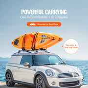 Charger l'image dans la visionneuse de galerie, Porte-kayak SucceBuy 2 paires barres en J Porte-bagages souple Pliant rapide Montage supérieur Support d'arrimage pour planche de surf, canoë, ski