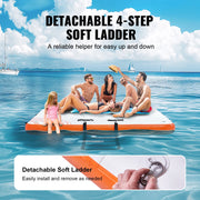 Load image into Gallery viewer, SucceBuy Inflatable Floating Dock Non-Slip Water Floating Dock Mat with Detachable Ladder Floating Platform Island Raft for Pool