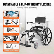 Load image into Gallery viewer, Amocart Shower Wheelchair 17.5in Bathroom Wheelchair for Inside Shower Adjustable Rolling Shower Chair for Disabled 300 lbs