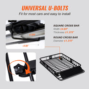 Load image into Gallery viewer, SucceBuy Roof Rack Cargo Basket 46"x36"x4.5" / 51"x36"x5" Rooftop Cargo Carrier Heavy-Duty 200LBS Capacity for SUV Truck Vehicle