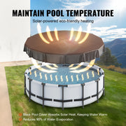 Load image into Gallery viewer, Amocart 18/15Ft Round Pool Cover Solar Covers for Above Ground Pools Safety Pool Cover with Drawstring Design Black