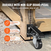 Load image into Gallery viewer, SucceBuy 2.5" Set of 4 Workbench Caster Wheels Side Mounted Retractable Stepdown Wheel 360° Swivel for Tables and Equipment - AMOCART