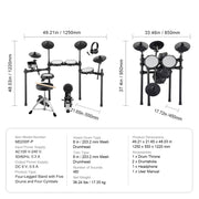 Bild in Galerie-Viewer laden, Amocart Electric Drum Set 32 Drum Kits & 480 Sounds, USB MIDI Supported 8 / 10 in Quiet Mesh+10 in Cymbals Drum Sticks Easy Use