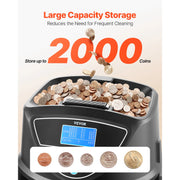Load image into Gallery viewer, SucceBuy Coin Sorter Coin Counter Machine for 5 Kinds of USD Coins Coin Sorter & Wrap Machine Holds up to 2000 Coins LCD Screen
