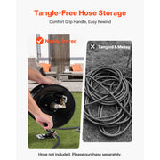 Charger l'image dans la visionneuse de galerie, Amocart Pressure Washer Hose Reel 50 ftx3/8 in Steel Bracket-Mounted 4000PSI Max Manual Power Hand Crank for Car/Floor Washing
