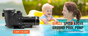 Load image into Gallery viewer, SucceBuy Above Ground Pool Pump 1HP/1.5HP/2HP Single Speed with Filter Basket for Above Ground Pools Hot Tubs Spas UL Certified