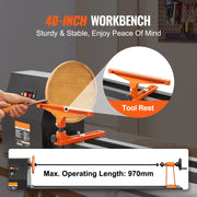 Load image into Gallery viewer, SucceBuy Benchtop Wood Lathe 10in x 18in / 14in x 40in US-120V Power Wood Turning Lathe Machine Variable Speeds for Woodworking