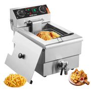 Load image into Gallery viewer, Amocart Commercial Deep Fryer Electric Countertop Fryer with Basket Stainless Steel Single Oil Fryer with Time & Temp Control