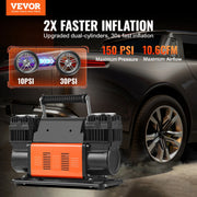 Load image into Gallery viewer, SucceBuy 10.6CFM Heavy Duty Air Compressor 30s Fast Inflation | Dual-Cylinder Portable Tire Inflator 12V 150PSI Offroad Air Pump - AMOCART