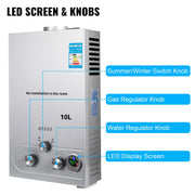 Load image into Gallery viewer, 10L 12L 18LLPG Portable Instand Water Heater Propane Gas LPG Wall-Mounted Tankless Water Heater Digital Display