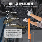 Load image into Gallery viewer, SucceBuy Underhoist Stand 3/4 Ton Capacity Pole Jack, Lifting from 43.3" to 70.9" Triangular Base Two Wheels Automotive Support - AMOCART