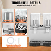Bild in Galerie-Viewer laden, Amocart 2 3 Tanks Commercial Beverage Dispenser Ice Tea Drink Machine 304 Stainless Steel Juice Dispenser for Restaurant Hotel