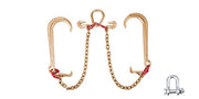 Load image into Gallery viewer, Amocart 5/16"×2' G80 V-Chain Bridle with 2 Legs & 15" J Hooks & T Hooks Industrial Grade Components Adjustable Chain Design