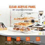 Bild in Galerie-Viewer laden, Amocart 2/3-Tier Commercial Acrylic Pastry Bakery Display Case with Rear Door Access & Removable Shelves for Donut Bagels Cake