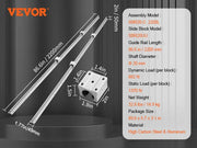 Load image into Gallery viewer, SucceBuy 2PCS Linear Guide Rails SBR12 SBR16 SBR20 800-2200mm & 4PCS UU Bearing Blocks Smooth Motion for DIY Mills CNC Parts - AMOCART