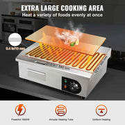 Load image into Gallery viewer, Amocart 21In Commercial Electric Grill Flat Pan Stainless Steel Desktop Griddle Hotplate Teppanyaki Grill w/Temperature Control