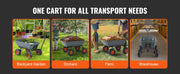 Charger l'image dans la visionneuse de galerie, Amocart Dump Cart Poly Garden Dump Cart Easy to Assemble Steel Frame Dump Wagon with 2-in-1 Convertible Handle Safe Transport
