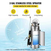 Load image into Gallery viewer, Amocart 4-12L Hand Powered Sprayer Stainless Steel Watering Spraying Sprinkling Atomizer Pump Home Ground Garden Cleaning Sprayer