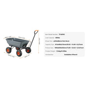 Bild in Galerie-Viewer laden, Amocart Dump Cart Poly Garden Dump Cart Easy to Assemble Steel Frame Dump Wagon with 2-in-1 Convertible Handle Safe Transport