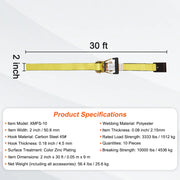 Load image into Gallery viewer, SucceBuy 10000Lbs Ratchet Tie Down Straps Ratchet with Heavy Duty Track Spring Fittings for Moving Securing Cargo Motorcycle - AMOCART