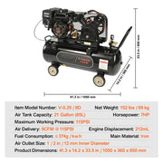 Load image into Gallery viewer, SucceBuy 7HP/15HP Gas Power Air Compressor 10/20/30 Gallon Air Compressor Tank 115PSI Max Pressure for Construction Workshop - AMOCART
