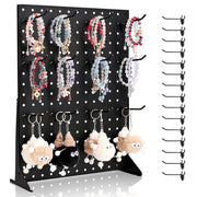 Load image into Gallery viewer, SucceBuy 1/2Sets Pegboard Display Stand 17x13in Tabletop Steel Peg Board Panel with 15 Hooks for Grocery Retail Jewelry Store - AMOCART