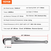 Load image into Gallery viewer, Amocart Pipe Wrench Aluminum Straight Pipe Wrench Adjustable Plumbing Wrench High Strength Jaw & Ergonomic Handle Automotive