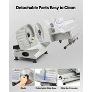 Load image into Gallery viewer, SucceBuy 6.7-8.7inch Meat Slicer Electric Deli Slicer Machine with two SUS420 Blades Food-Slicer for Meat Ham Baguett, Steak - AMOCART