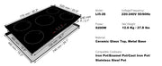 Load image into Gallery viewer, Amocart 5 Burners 30/36 Inch Electric Induction Cooktop Stove Hob Built-in Burner Cooker Sensor Touch Control Magnetic Cooker