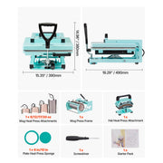 Load image into Gallery viewer, Amocart 15x15in 5in1 8in1 Hybrid Heat Press Multifunction Heat Up Fast All-New Patented Design Sublimation Press Machine