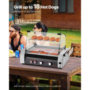 Load image into Gallery viewer, SucceBuy 5 7 11 Rollers Hot Dog Roller Stainless Steel Sausage Grill Cooker Commercial Hot Dog Machine with Dual Temp Control